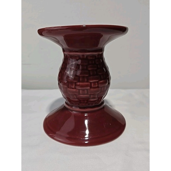 Longaberger Other - Longaberger Basket Woven Traditions Paprika Pedestal Pillar Candle Holder